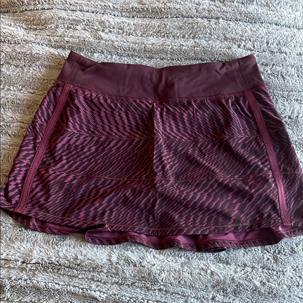 Lululemon Patterned Maroon Athletic Skirt